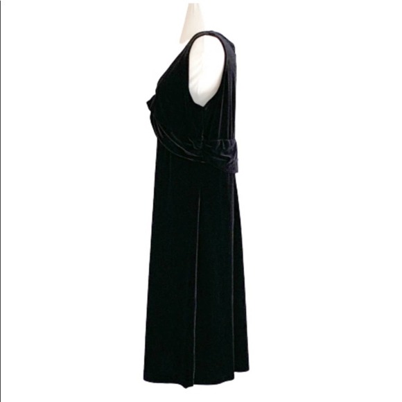 Cato LBD Black Velvet Sleeveless Knot Front A-Line Party Dress Plus Size 18 - Picture 3 of 11
